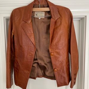 Brown leather jacket
